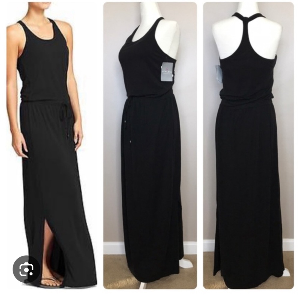 NWT  Athleta Cressida Maxi Dress, size m black